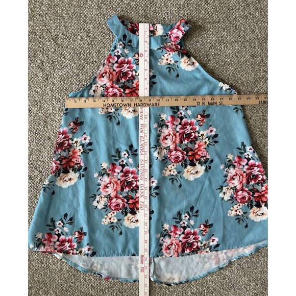 ✅SOLD Womens Aqua Floral Sleeveless Size XL - Picture 10 of 13